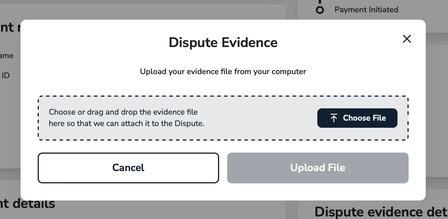 Upload Dispute Evidence