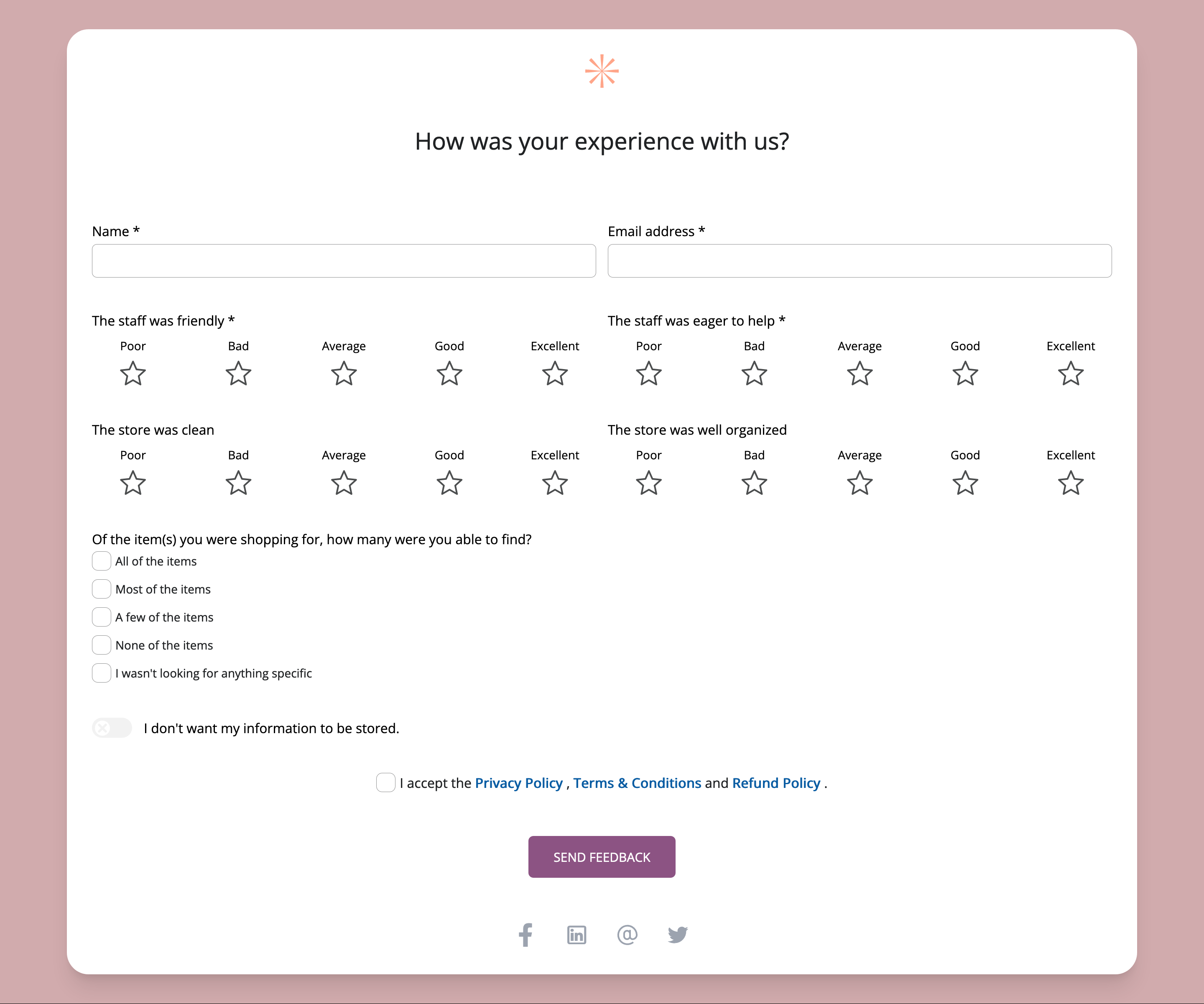 Forms Donation Form for Customer Satisfaction
